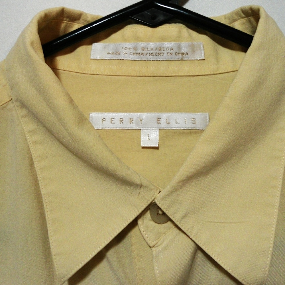 Perry Ellis Silk Men's Button Up Casual Shirt